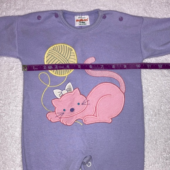 Vintage Healthtex 90’s kitty cat playing with yarn romper 3m - Picture 4 of 6